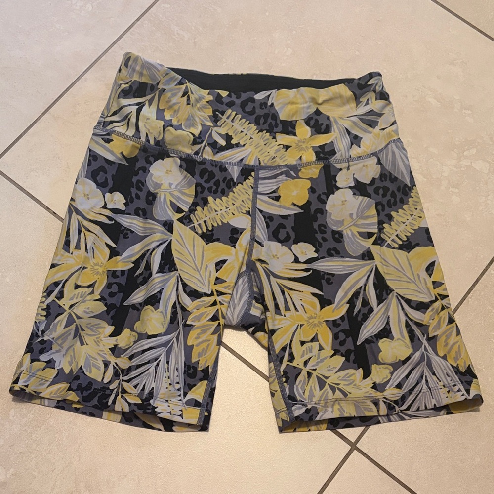 Calvin Klein Performance Yellow Floral Bike Shorts